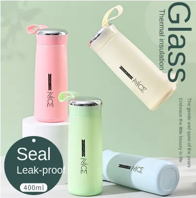 TWS] Nice Cup Tumbler Hot and Cold Glass Cup Water Bottle Thumbler souvenir  Creative Leakproof Bottle