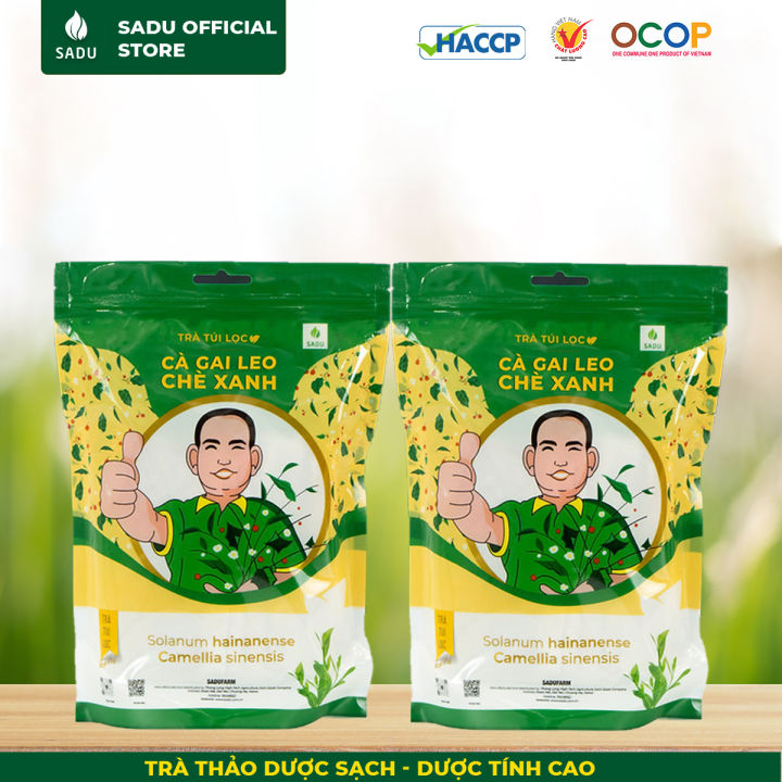 Trà cà gai leo chè xanh SADU gói 500g thanh nhiệt thải độc mát gan ...