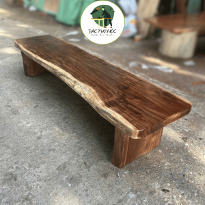 Ghế Băng Bàn Trà Dài Ngồi Bệt Trang Trí Decor Chân Gỗ Nguyên KhốiTự Nhiên