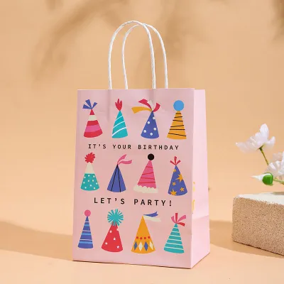 【Mini Gifts】10PCS Set Paper Bag Gift Bags Birthday Party Bag Christmas Gift Bag Goodie Bag