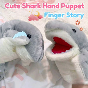 Plush Shark Hand Puppet Plush Cute Shark Toy Finger Story Essential Role-Playing Interactive Toy Pretend Play Game Props