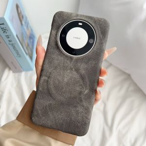 Original Frosted Cowboy Leather Magnetic Phone Case For HuaWei Pura 90 80 Mate 80 70 P90 Pro Max Ultra Bumper For Magsafe Cover