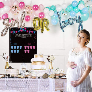 Baby Gender Reveal Voting Board Boy Or Girl Poster Stickers Banner Party Decoration Set Baby Shower Gender Reveal Game Supplies