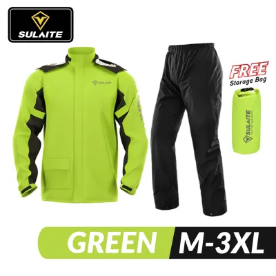 【Local Stock】SULAITE Three Layer Raincoat Motorcycle Bicycle With Hidden Shoe Cover PVC High Quality Jacket 雨衣