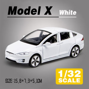 LEO 1:32 Tesla Model X Diecast Metal Car Model Toy Cars For Boy Children Toys Hobbies Vehicle Kids Gift
