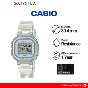 Jam Tangan Wanita Casio General LA-20WHS-7A Digital White Dial Transparent Resin Band