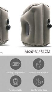 New Press Design Flocking PVC Neck Head Chin Support Cushion Travel Inflatable Pillow for Car Airplane Train Office Nap
