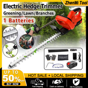 Brushless Cordless Hedge Trimmer Portable Strong Power Rechargeable Electric Shrub Grass Trimmer With Lithium Battery Dual Action Grass Trimmer Pruning Saw Garden Tools