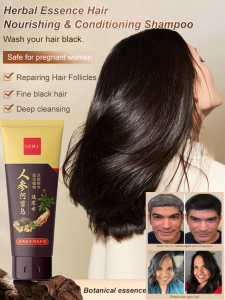 【White Hair Turns】Ginseng and Polygonatum Odoratum Hair Care Shampoo Oil Control Deep Cleansing Black Hair Shampoo