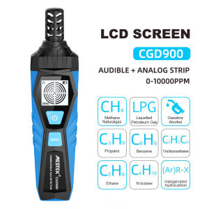 CGD05A 0-50000PPM 0-100% LEL Gas Detector USB Charge Combustible Gas Detector Unit PPM LEL Liquefied Petroleum Gas Instrument Combustible Natural Gas Leakage Position Instrument Strap Buzzer Alarm Color Screen Automatically Shutdown