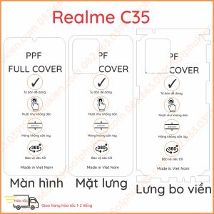 Dán PPF Realme C35/ Narzo 50A Prime loại trong nhám dành cho màn hình mặt lưng lưng bo viền