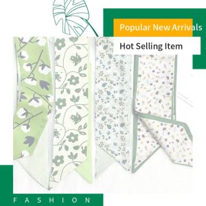 Green style silk scarf for women twilly scarf for bags handle headband for women