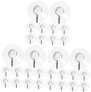 Luxshiny 10pcs Transparent Suction Cup Hooks Strong PVC Hangers for Kitchen Bathroom for Glass Doors Easy to Install for Towels Bathrobes and Shower Curtains