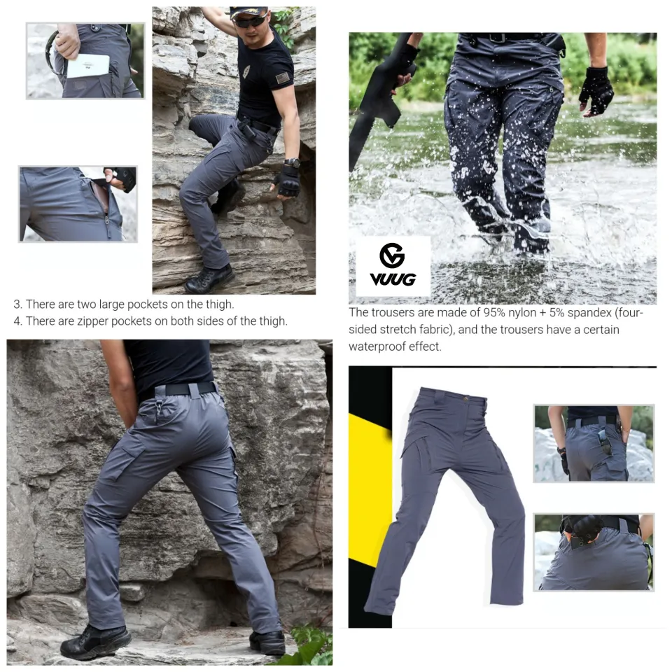 VUUG IX9 Elasticity Tactical Pants Rubberized Water-repellent