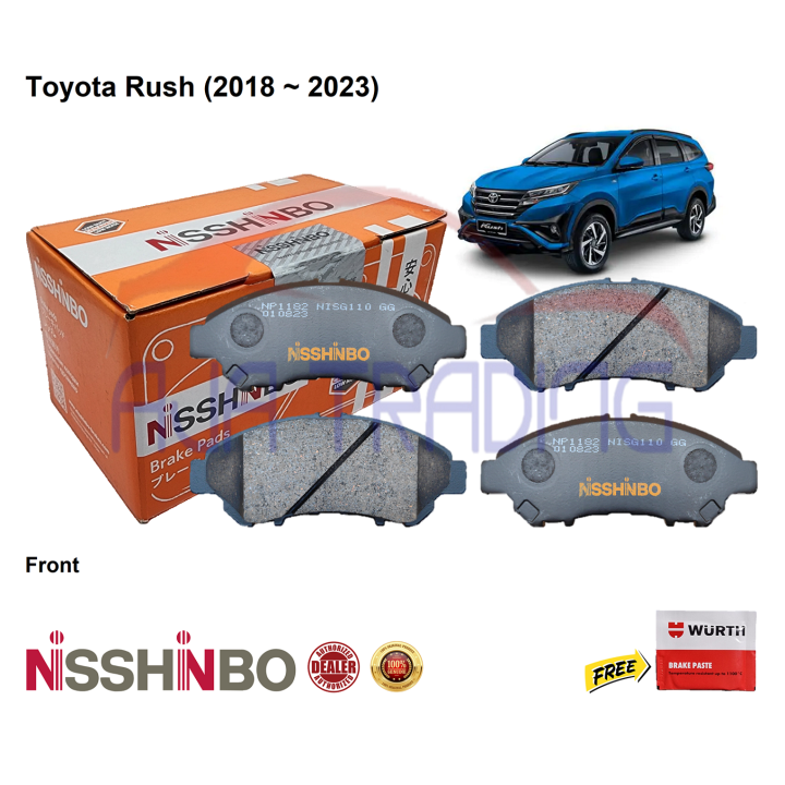 Genuine Nisshinbo Front Brake Pads for Toyota Rush (2018 - 2023 ...