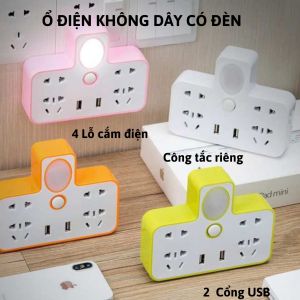 Ổ Cắm Điện Thông Minh Tích Hợp Cổng USB Đa Năng Hình Mèo Dễ Thương Ổ Điện Sạc An Toàn Chống Giật