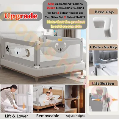 Baby Bed Fence for Baby with Sturdy Steel Safety guardrail Safety Bed a safe & Fall Proof Fence