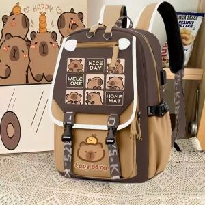FRIDA BAGS#121 Functional Teenage Girl Backpack 18inch Multi-layer Multipurpose SchoolBook Bag