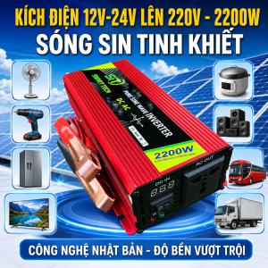 Bộ Kích Điện Inverter SMART 2200W 12V 24V Sang 220V Sóng Sin Chuẩn Công Nghệ Nhật Bản