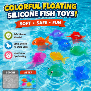 Floating Silicone Goldfish Toy Silicone Goldfish Bath Toy Floating Water Toy Kids Baby Bath Tub Pool Cute Soft Fish Toys