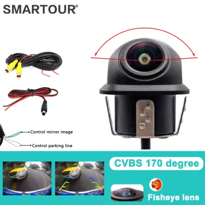 Smartour AHD CVBS CCD Fisheye Lens Rear View Camera AHD 1080p Night Vision Backup Parking Waterproof For Auto Reversing Monitor