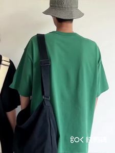 Large Capacity Canvas Satchel Bag Mens Trendy Crossbody Bag Casual Single Shoulder Bag 2024 New Japanese Style College Students Simple Messenger Bag㏇0707