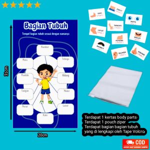 Mainan Lepas Tempel - Busy Page Body / Montessori Toys / Mainan Edukasi Anak / K P