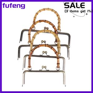 fufeng 1Pc Vintage Metal Purse Bag Frame Kiss Clasp Lock With Bamboo Handle Jewelry Clasps Sewing Fasteners Purse Making Supplies