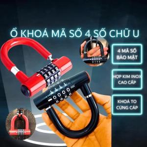 Khóa Số Chữ U 4 Số Chống Trộm Cao Cấp Không Chìa – Khóa Xe Máy Xe Đạp Cửa Cổng – Hợp Kim Chống Cắt - Alice Store