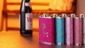 Flasks for Liquor for Women 8OZ - Girls Glitter Bling Pocket Decorative Flask with Funnel 18/8 Stainless Steel for Vodka Whisky