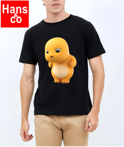 Kaos Pria Model Terkini Trending Motif 3D Bahan katun 24s  Nailong Kuning H0533