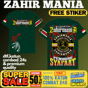 (ZMA07)KAOS MAJELIS ZAHIRMANIA LENGAN PENDEK UKURAN ANAK DAN DEWASA"FREE STIKER"