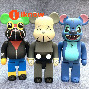 I know 28cm bearbrick building block bear violent bear Stitch Shark pilot kaws Hand to do model ornaments
