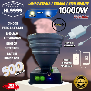 Welike Lampu Kepala Headlight 15K & 10K Watt LED Super Brightness Water Resistant Powerful LED Kuat Terang Pancing !!!