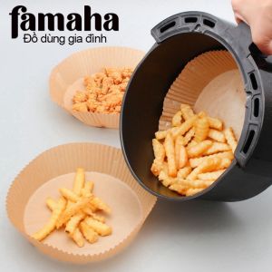 Giấy nến vàng khay lót nồi chiên không dầu 1 tệp 50 tờ cực tiện không gây hỏng nồi