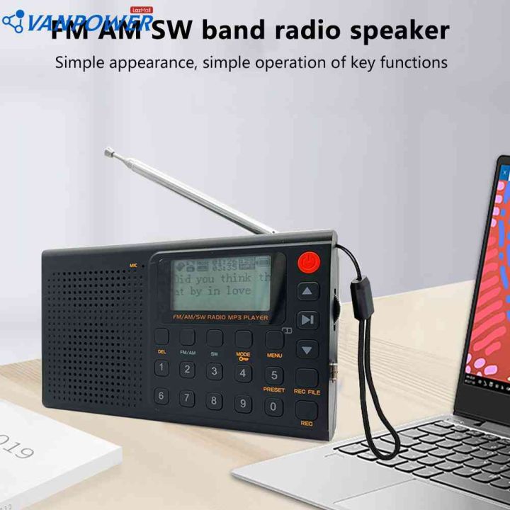 AM FM SW Stereo Radio Recorder AUX Jack Full Band Digital Walkman Radio ...