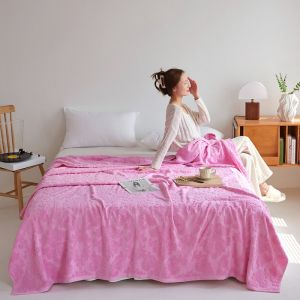 Vintage Jacquard Towel Blanket Pure Cotton Skin-Friendly Air Conditioning Blanket Queen King Size Bed Cover