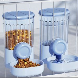 DAWEIF Cage Mounted Automatic Pet Feeder Detachable Large Capacity Pet Water Bottle Multi-Purpose Siphon Principle Cat Food Dispenser Multi-Pet