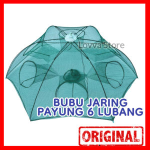 Perangkap Bubu Payung 6 Lubang Alat Jaring Pancing Jala Ikan Udang Kepiting Lele Lobster Sungai Laut Danau Fish Trap Net