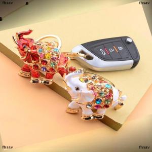 [COD] fhsav Woman Party Gift Full Rhinestone 3D Elephant Keychain Luxury Pendant Key Bag Charms Ornament Girls Jewelry Accessories Party
