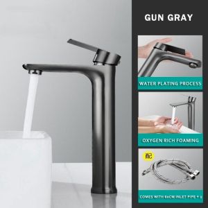 Xinkunlong T03-8539-30 Series Gray or Brushed Countertop SUS Raised Extended Hot and Cold Basin TapFast shipping