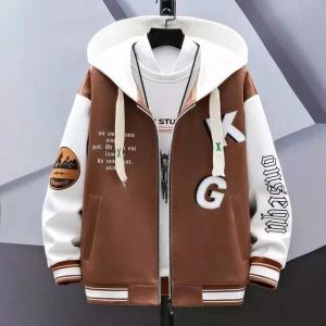 Jaket Baseball Hoodie Zipper Pria Oversize M-XXL Dewasa Anak-Jaket Baseball Korea KG-Sweater Cewek