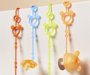 Gantungan Tali Motif Bear Teether Dot Silikon Adjustable Tali Rantai Gantung Empeng Anti Jatuh