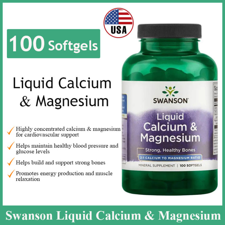 Swanson Liquid Calcium & Magnesium 100 Softgels strong healthy bones