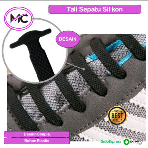 Tali Sepatu Silikon Anti Ribet Tali Sepatu Elastis Pria Wanita Tanpa Ikat Set isi 16 pcs Warna Hitam Putih