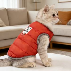 DYT Fleece Dog Warm Clothes Windproof Winter Dog Vest Coat Fashion With R-ing Dog Bodysuit for Small Medium Dog