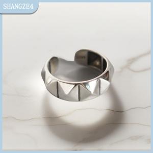 【SHANGZE4】 3pcs bạc màu sắc hình học hình thoi nhẫn cho phụ nữ cặp vợ chồng cổ điển hợp thời trang cổ điển cá tính Đảng đồ trang sức quà tặng