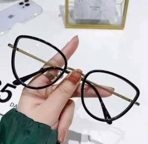 KODE 98525 KACAMATA LENSA BLUERAY CAT EYE WANITA MENYEDIAKAN Gratis BOX DAN LAP PEMBERSIH (COD)