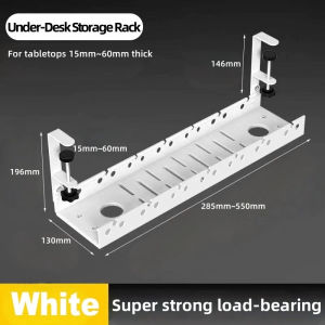 B.G.B Extendable Cable Organizer Thickened 28.5~55cm Cable Management under desk Tray Table PC Computer Cord Socket Holder Desk organizer rack Under desk storage rack Under desk tray