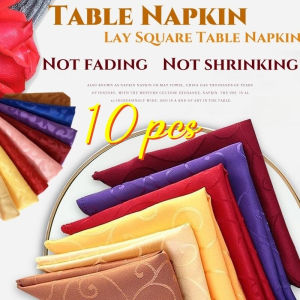 10PCS Lay Square Table Napkin Dinner Cloth Solid Color Wedding Birthday Banquet Serviettes